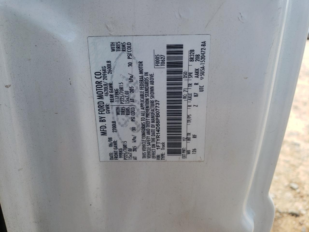 1FTYR14D58PB07737 2008 Ford Ranger Super Cab