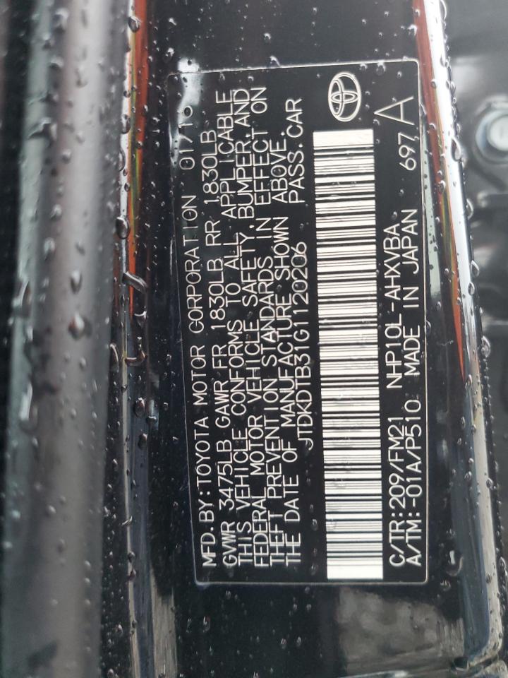 JTDKDTB31G1120206 2016 Toyota Prius C