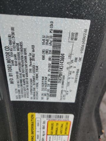 2019 Ford Mustang Gt VIN: 1FATP8FF1K5143604 Lot: 56950004