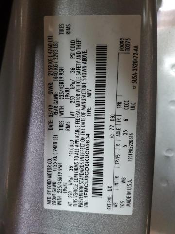 2019 FORD ESCAPE SE - 1FMCU9GD6KUC05814