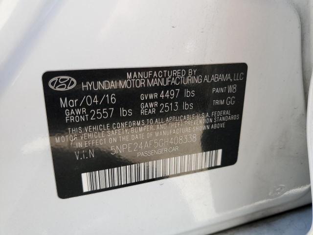 2016 Hyundai Sonata Se VIN: 5NPE24AF5GH408338 Lot: 58772534