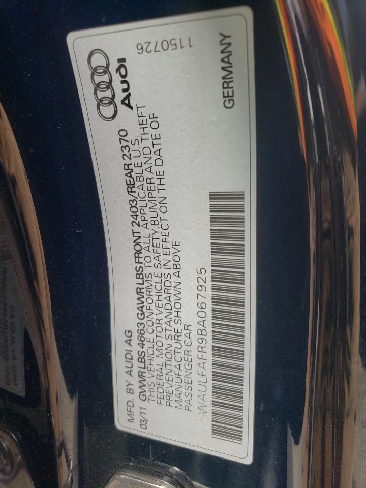 WAULFAFR9BA067925 2011 Audi A5 Premium Plus