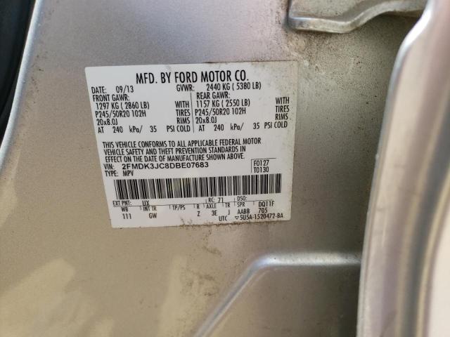 VIN 2FMDK3JC8DBE07683 2013 Ford Edge, Sel no.12