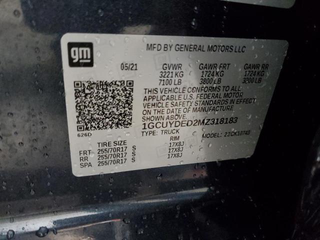 2021 Chevrolet Silverado K1500 Lt VIN: 1GCUYDED2MZ318183 Lot: 59232634