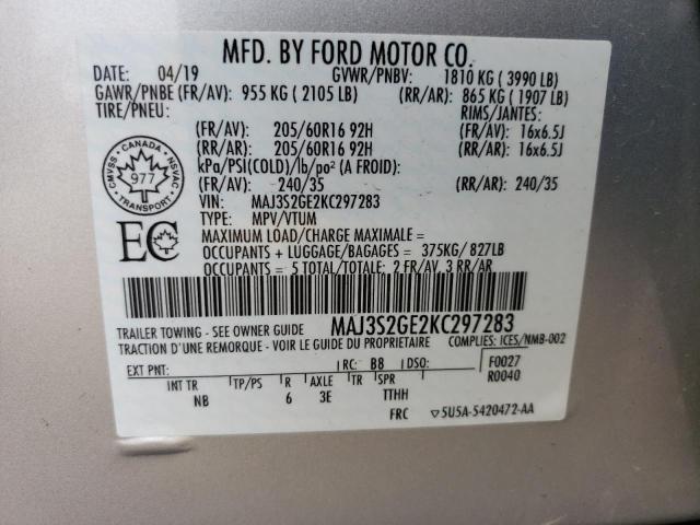 2019 Ford Ecosport Se VIN: MAJ3S2GE2KC297283 Lot: 56749734