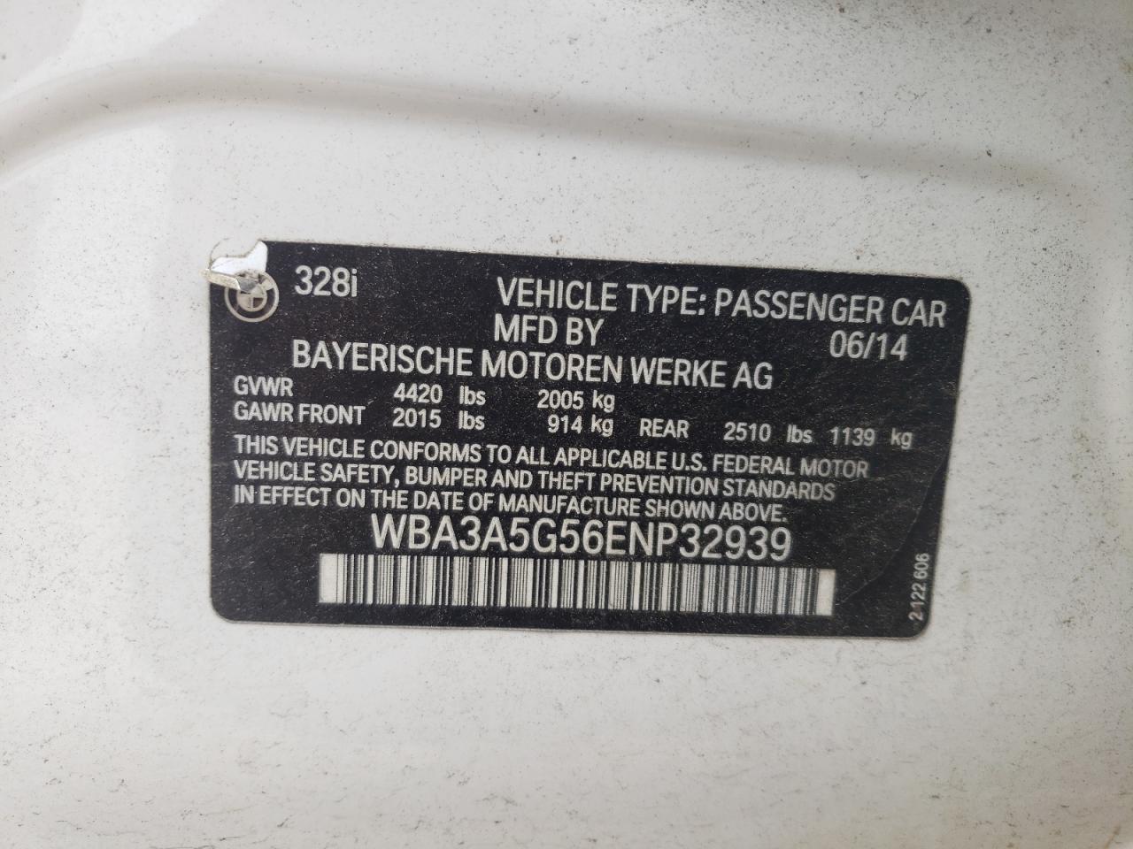 WBA3A5G56ENP32939 2014 BMW 328 I