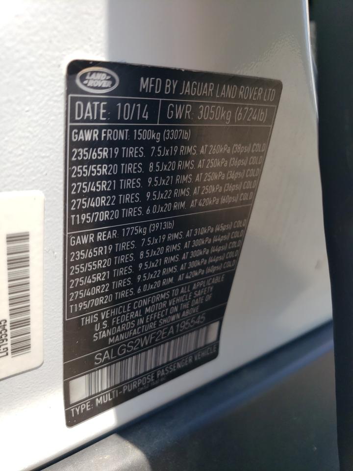 SALGS2WF2EA195545 2014 Land Rover Range Rover Hse