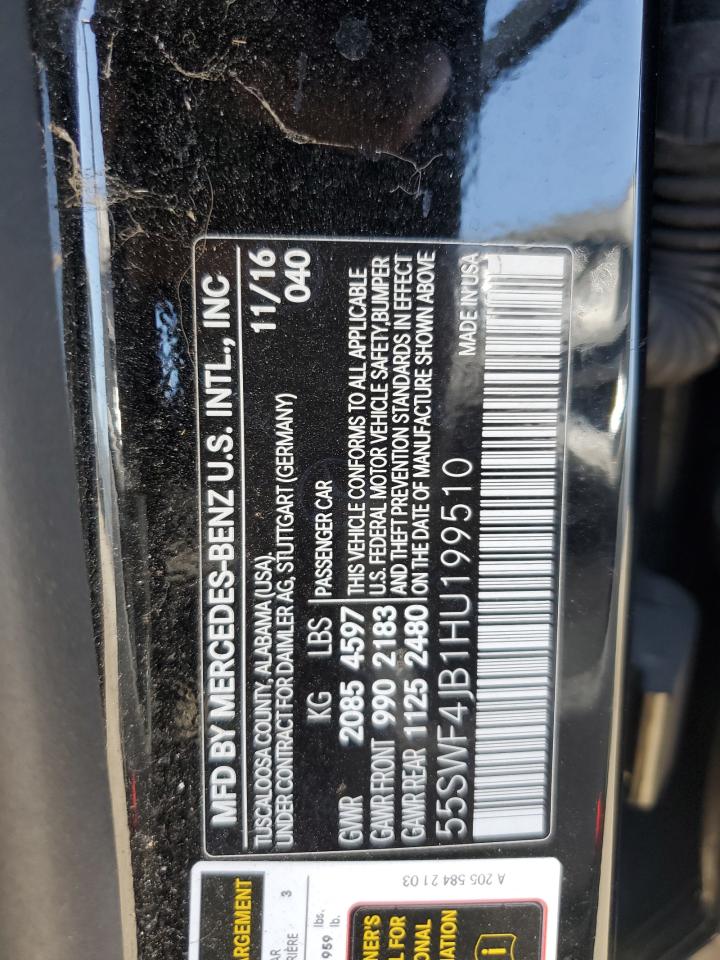 55SWF4JB1HU199510 2017 Mercedes-Benz C 300