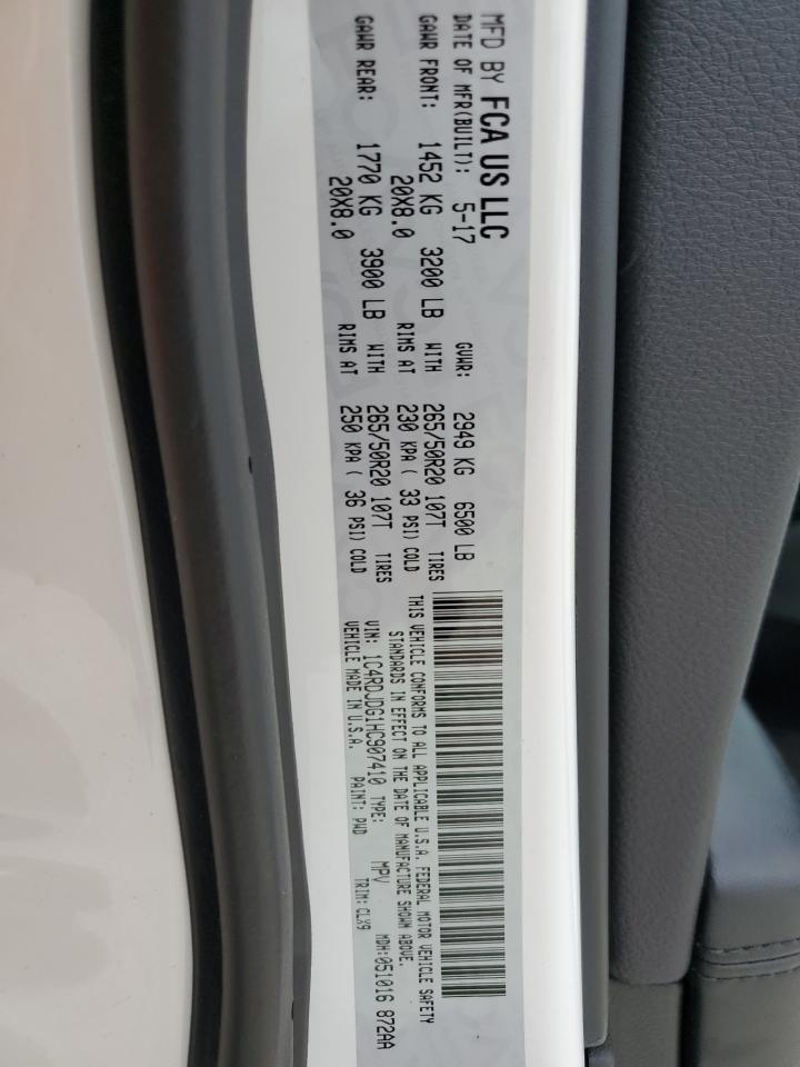 1C4RDJDG1HC907410 2017 Dodge Durango Gt