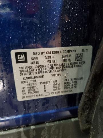 2022 Chevrolet Trailblazer Activ VIN: KL79MSSL9NB134187 Lot: 57042304