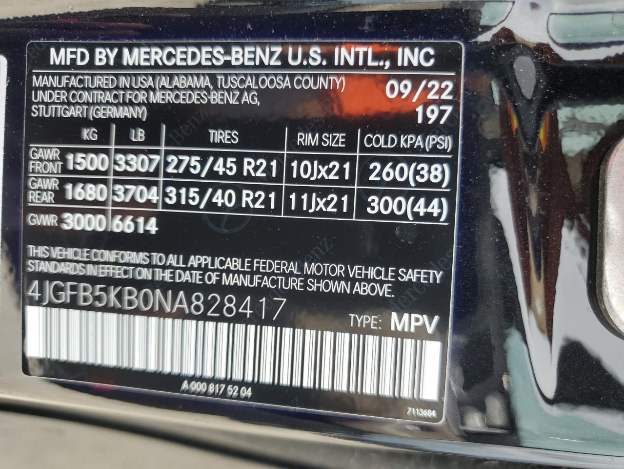 4JGFB5KB0NA828417 2022 Mercedes-Benz Gle 450 4Matic