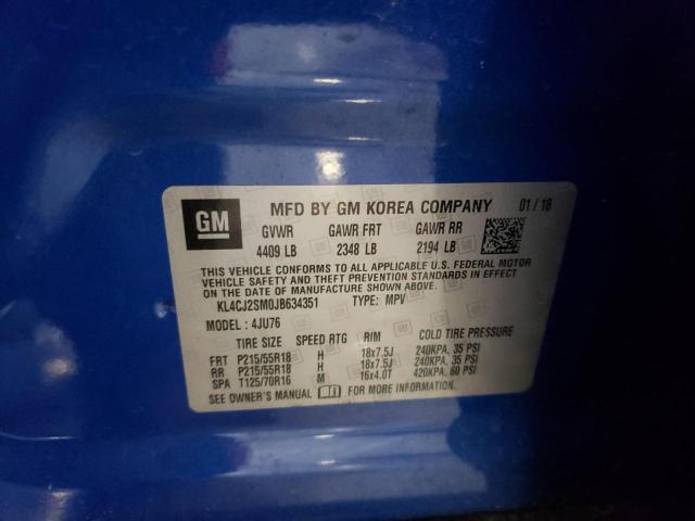 2018 Buick Encore Sport Touring VIN: KL4CJ2SM0JB634351 Lot: 58333524