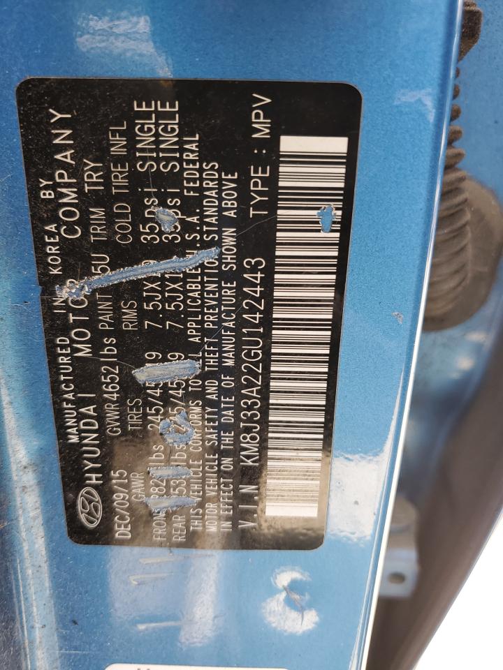 KM8J33A22GU142443 2016 Hyundai Tucson Limited