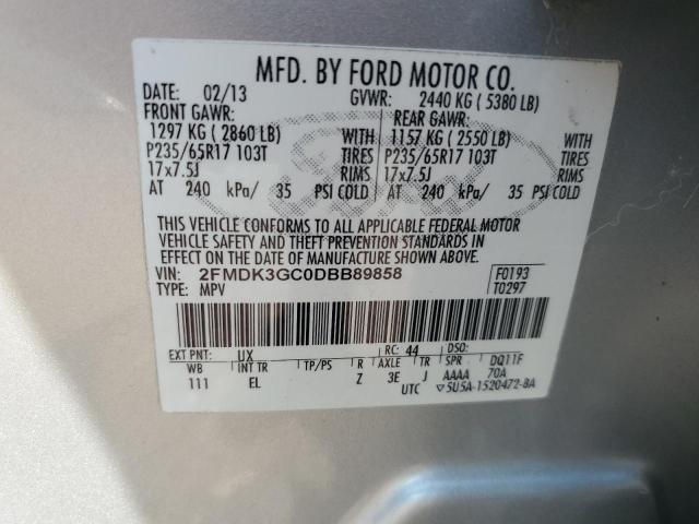 2013 Ford Edge Se VIN: 2FMDK3GC0DBB89858 Lot: 59443594