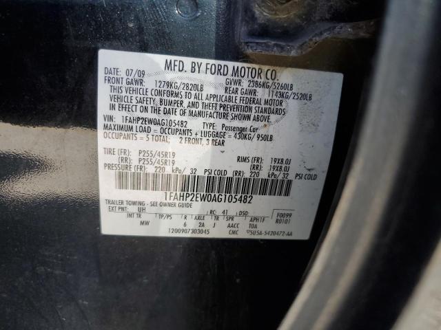 2010 Ford Taurus Sel VIN: 1FAHP2EW0AG105482 Lot: 58404354