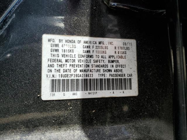 2016 ACURA ILX BASE W - 19UDE2F39GA018633