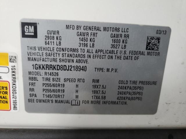 2013 GMC Acadia Slt-1 VIN: 1GKKRRKD8DJ218940 Lot: 60123374