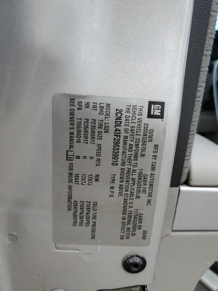 2CNDL43F286339910 2008 Chevrolet Equinox Lt