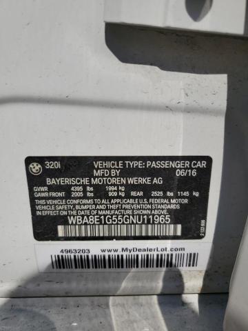 2016 BMW 320 I VIN: WBA8E1G55GNU11965 Lot: 58866364