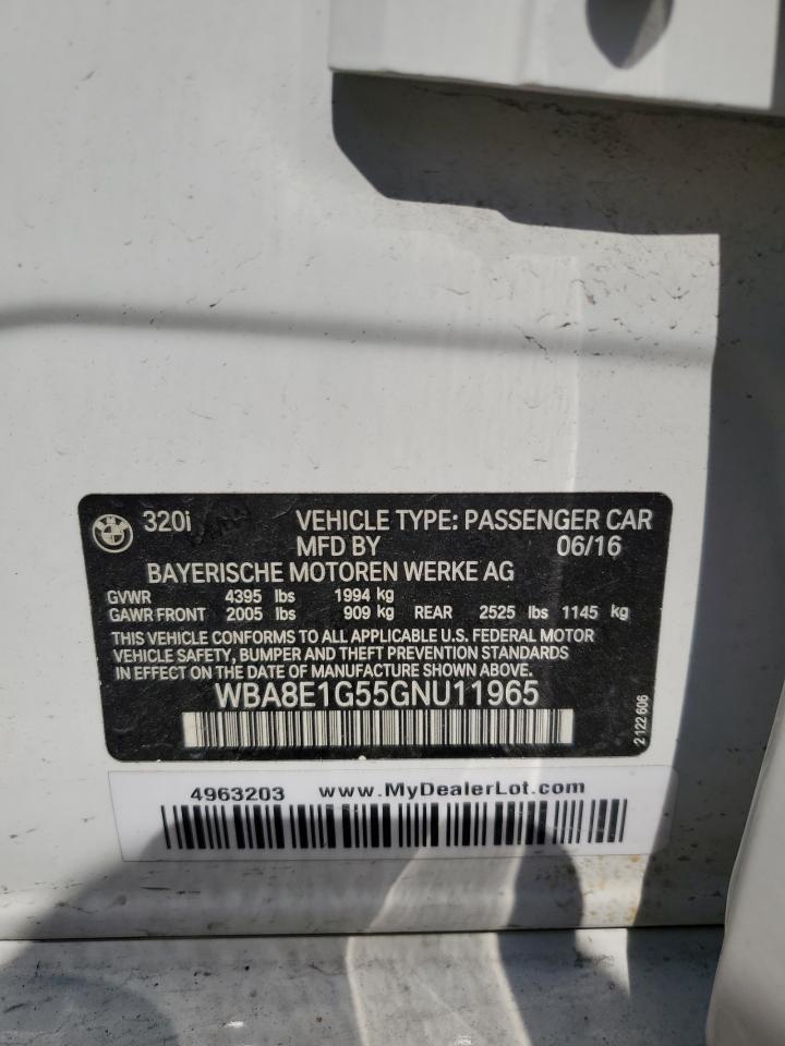 WBA8E1G55GNU11965 2016 BMW 320 I