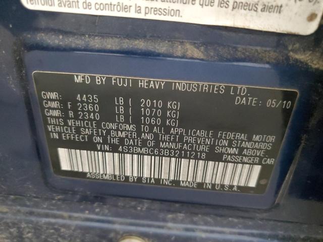 2011 Subaru Legacy 2.5I Premium VIN: 4S3BMBC63B3211218 Lot: 57513974