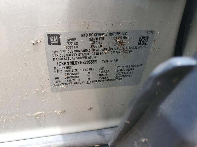 2017 GMC Acadia Slt-1 VIN: 1GKKNMLSXHZ206856 Lot: 58521274