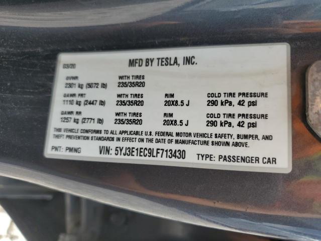 2020 Tesla Model 3 VIN: 5YJ3E1EC9LF713430 Lot: 59841424