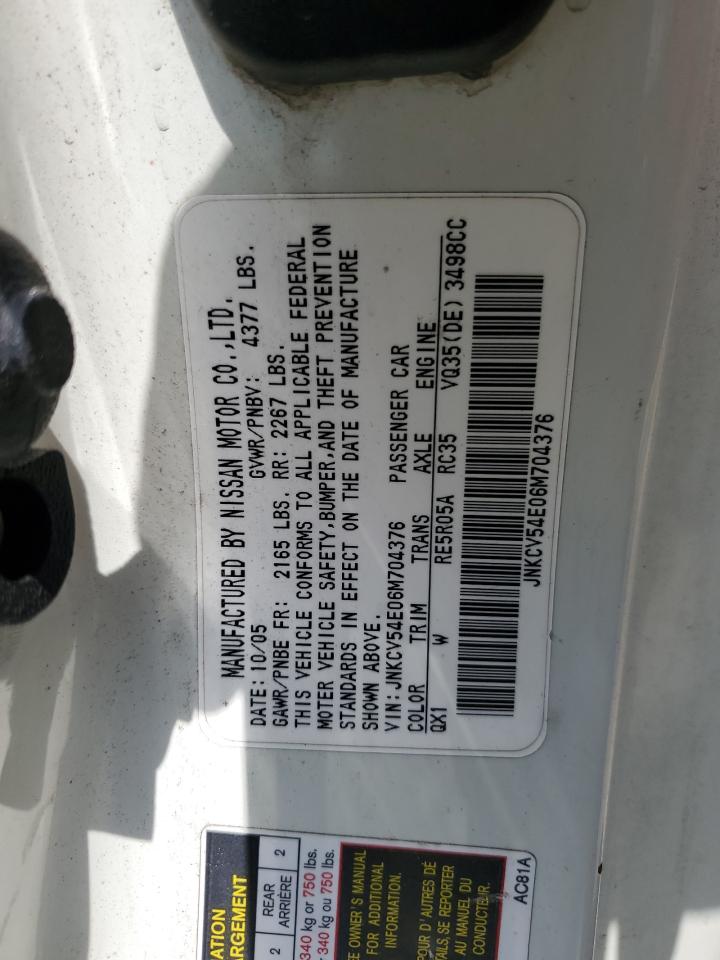 JNKCV54E06M704376 2006 Infiniti G35