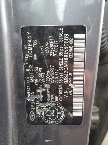 2017 Hyundai Tucson Se VIN: KM8J2CA40HU540689 Lot: 57101254