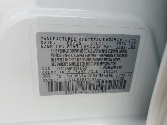 2019 Nissan Sentra S VIN: 3N1AB7AP1KY217264 Lot: 56327454