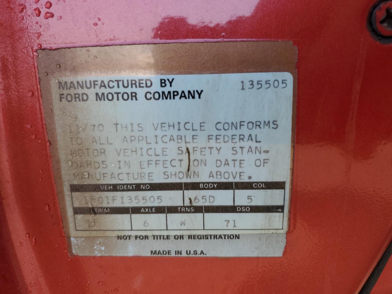 1F01F135505 1971 Ford Mustang