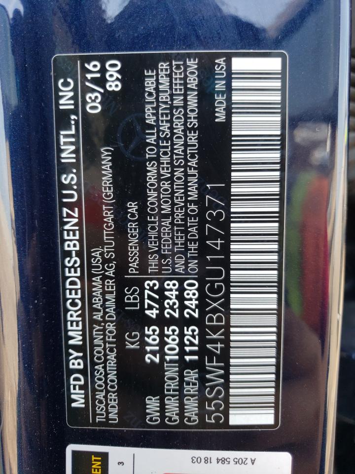 55SWF4KBXGU147371 2016 Mercedes-Benz C 300 4Matic