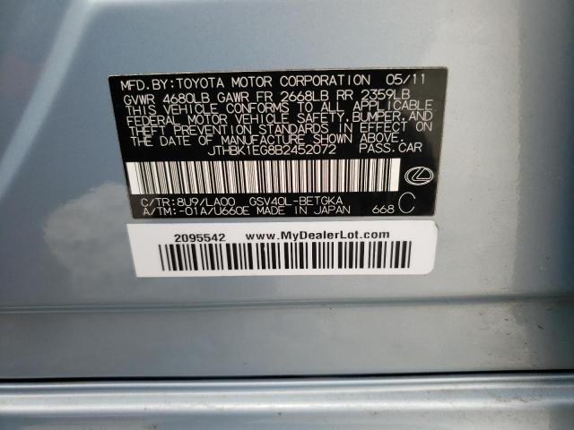 2011 Lexus Es 350 VIN: JTHBK1EG8B2452072 Lot: 60133244