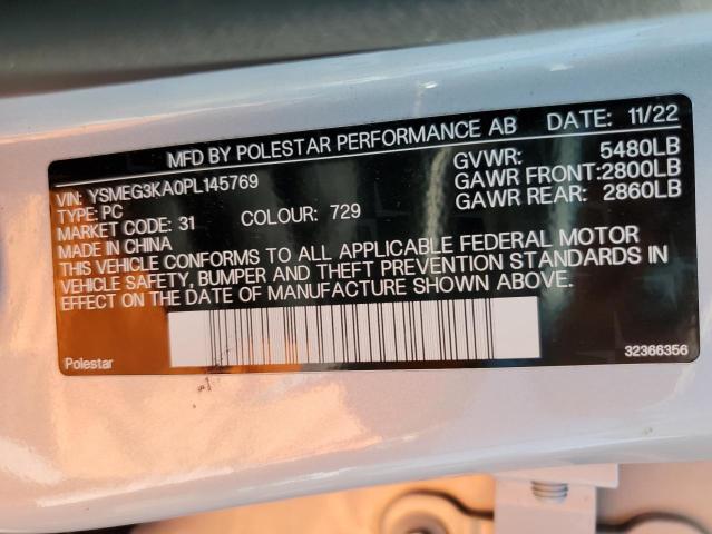 2023 Polestar 2 VIN: YSMEG3KA0PL145769 Lot: 59977044