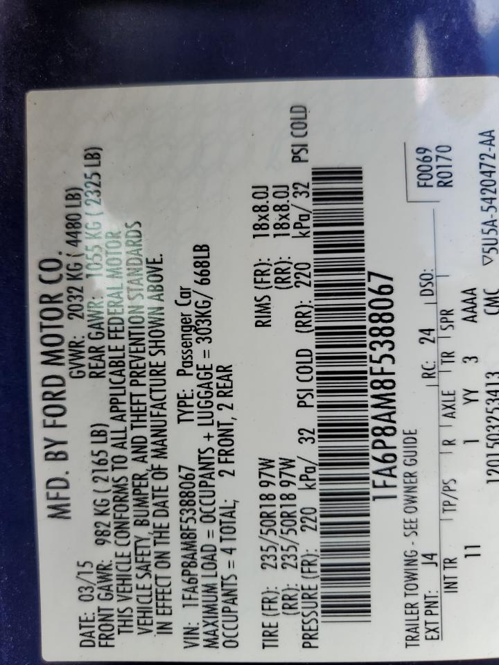 1FA6P8AM8F5388067 2015 Ford Mustang
