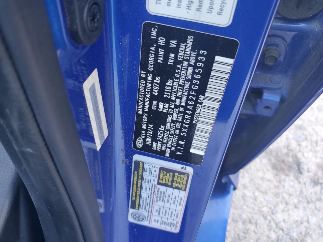 5XXGR4A62FG365933 2015 Kia Optima Sx