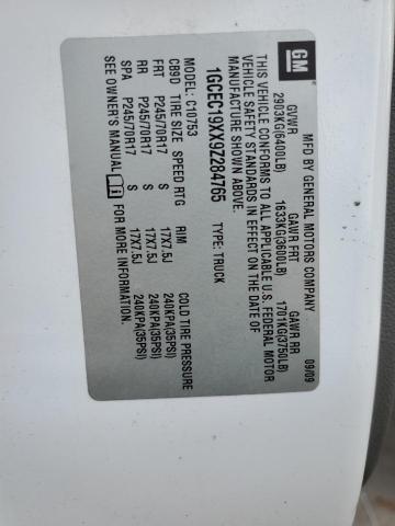 2009 Chevrolet Silverado C1500 VIN: 1GCEC19XX9Z284765 Lot: 58667974