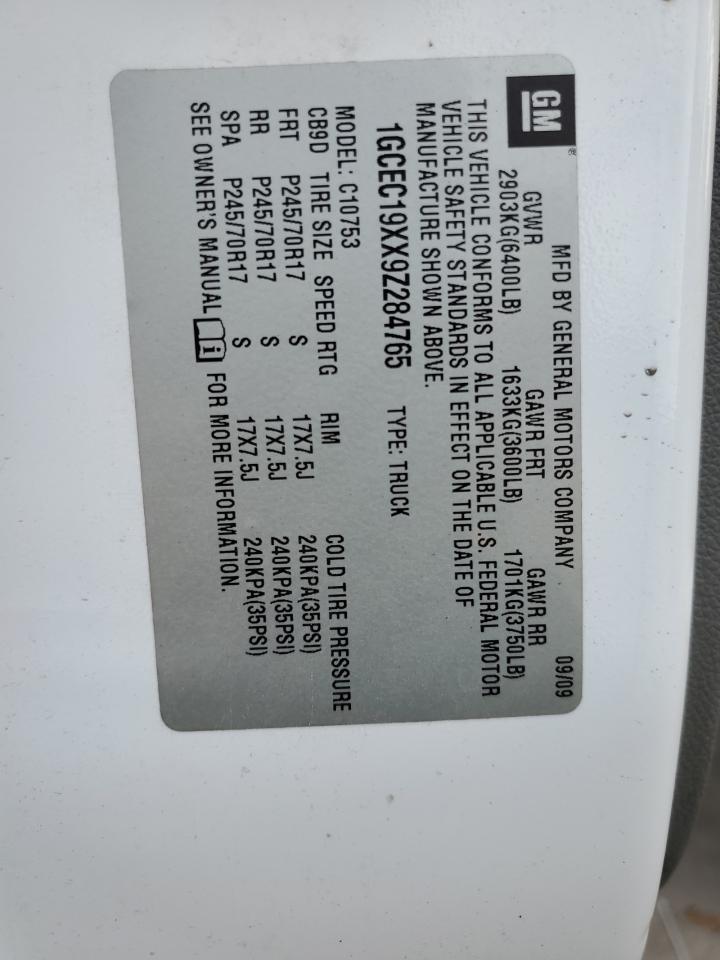 1GCEC19XX9Z284765 2009 Chevrolet Silverado C1500