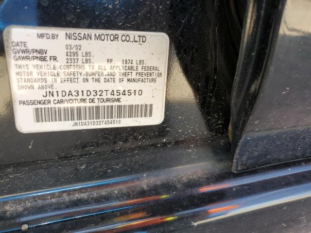 2002 Nissan Maxima Gle VIN: JN1DA31D32T454510 Lot: 60346414