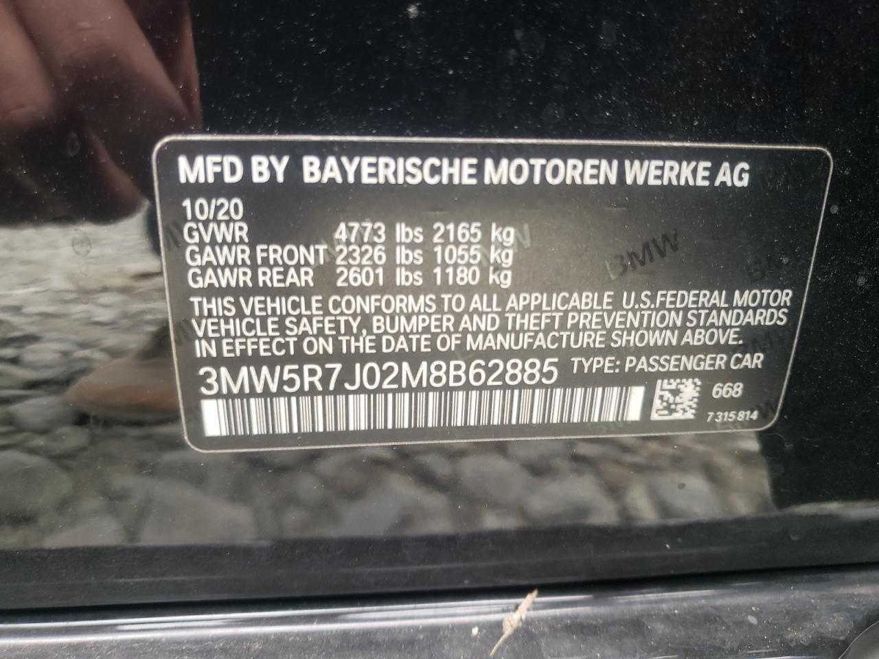 3MW5R7J02M8B62885 2021 BMW 330Xi