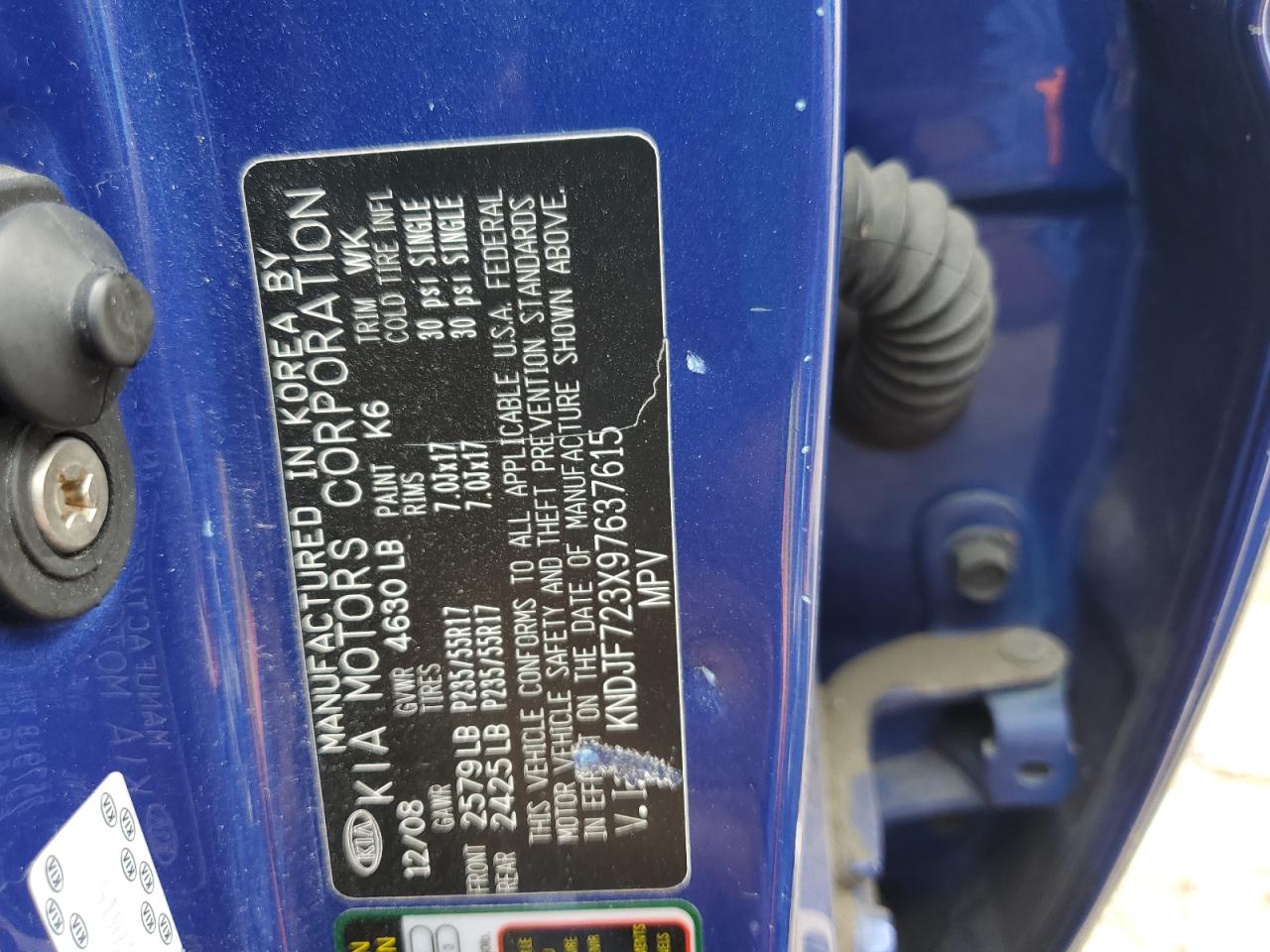 KNDJF723X97637615 2009 Kia Sportage Lx