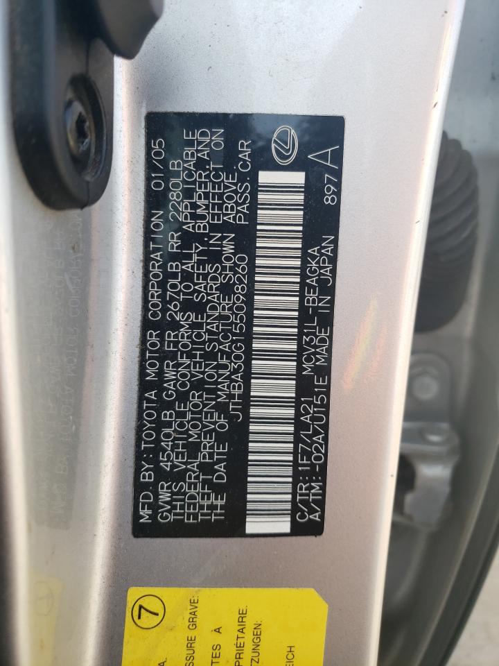 JTHBA30G155098260 2005 Lexus Es 330