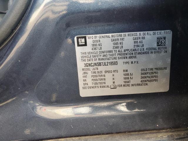 2018 Chevrolet Trax Ls VIN: 3GNCJNSB7JL218583 Lot: 59742184