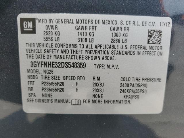 2013 Cadillac Srx Performance Collection VIN: 3GYFNHE32DS548359 Lot: 60320214