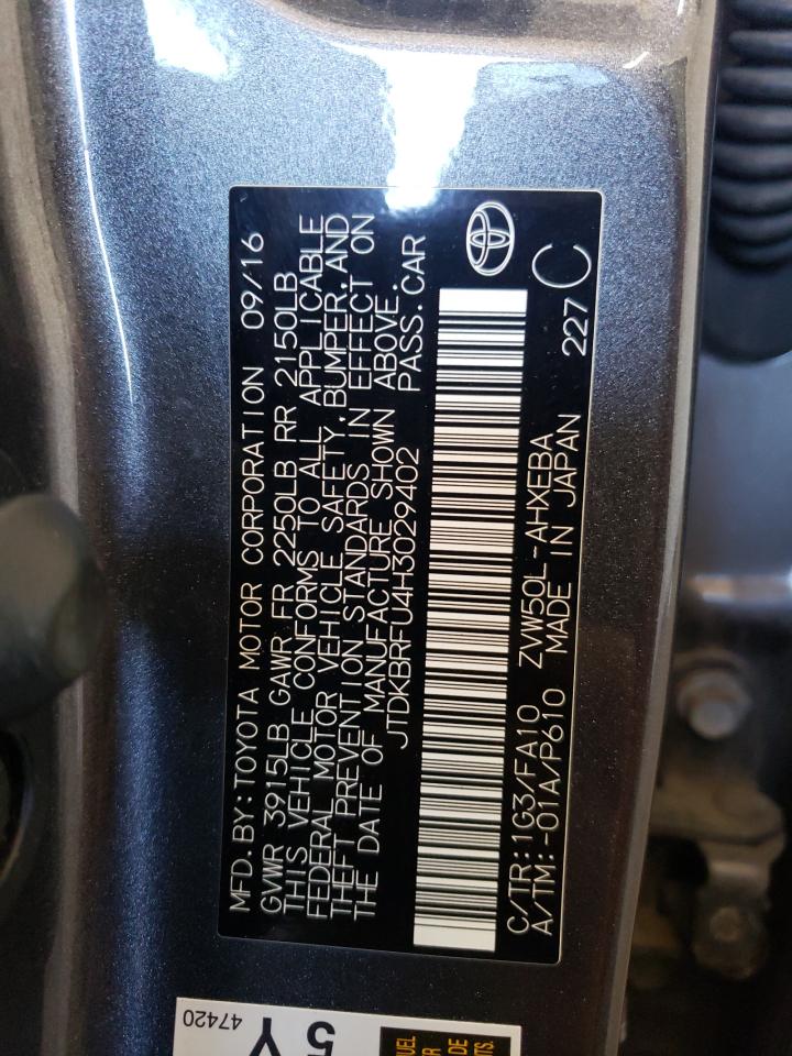 JTDKBRFU4H3029402 2017 Toyota Prius