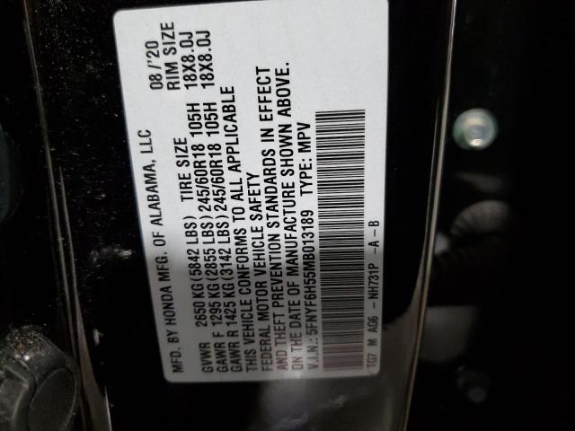2021 Honda Pilot Exl VIN: 5FNYF6H55MB013189 Lot: 57356174