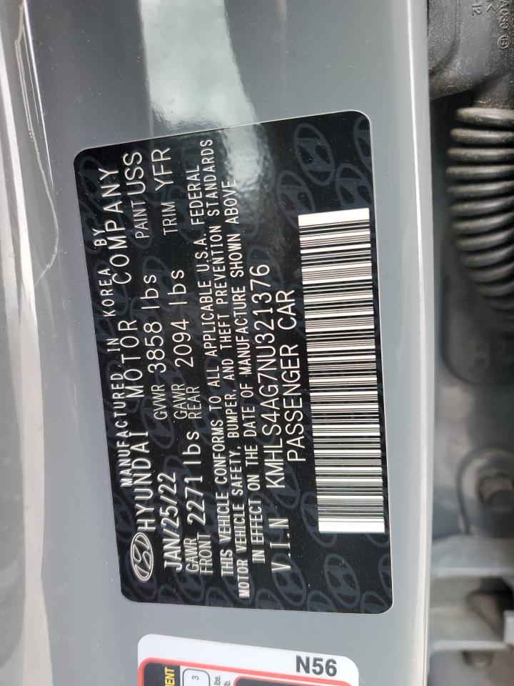 KMHLS4AG7NU321376 2022 Hyundai Elantra Sel