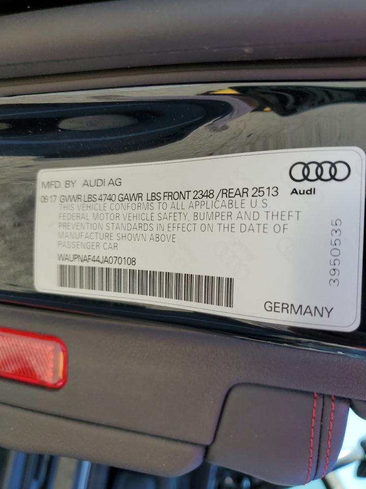 WAUPNAF44JA070108 2018 Audi A4 Premium Plus