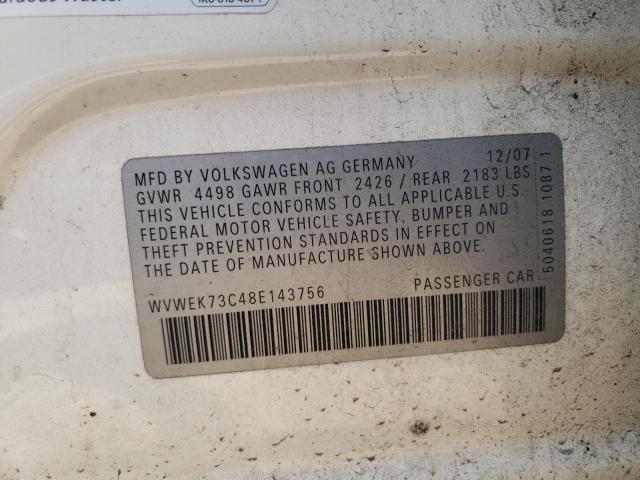 2008 Volkswagen Passat Lux VIN: WVWEK73C48E143756 Lot: 60134444