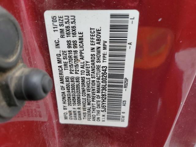 2006 Honda Element Ex VIN: 5J6YH28736L002643 Lot: 58547334